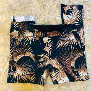 Topman Dark Palm Printed Trousers